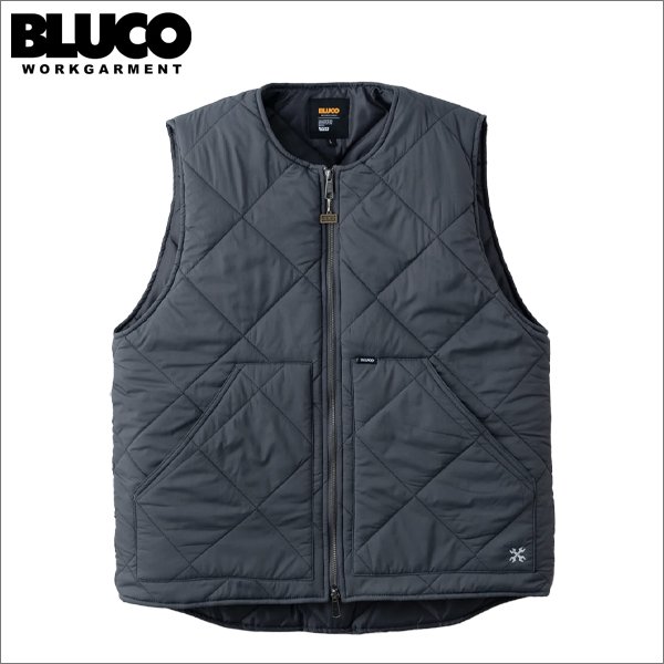 画像1: 【送料無料】BLUCO ブルコ ナイロンリップ キルティングベスト GRAY (1)