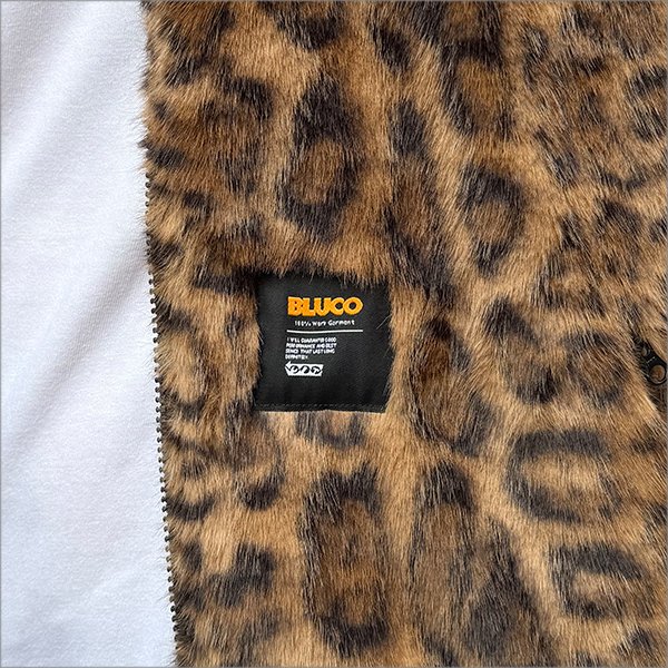 画像7: 【送料無料】BLUCO ブルコ リバーシブルファーベスト LEOPARD/BLACK (7)