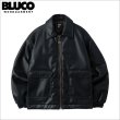 画像1: 【送料無料】BLUCO ブルコ シンセティックレザー ボンバージャケット BLACK (1)