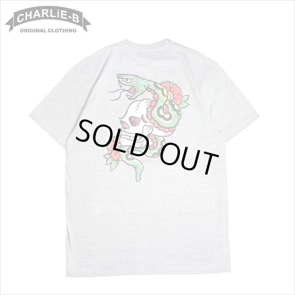 画像1: 【50％OFF】CharlieB チャーリービー Skull & Snake Tシャツ GRAY (1)