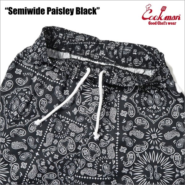 画像3: 【送料無料】COOKMAN クックマン Semiwide Chef パンツ Paisley BLACK (3)