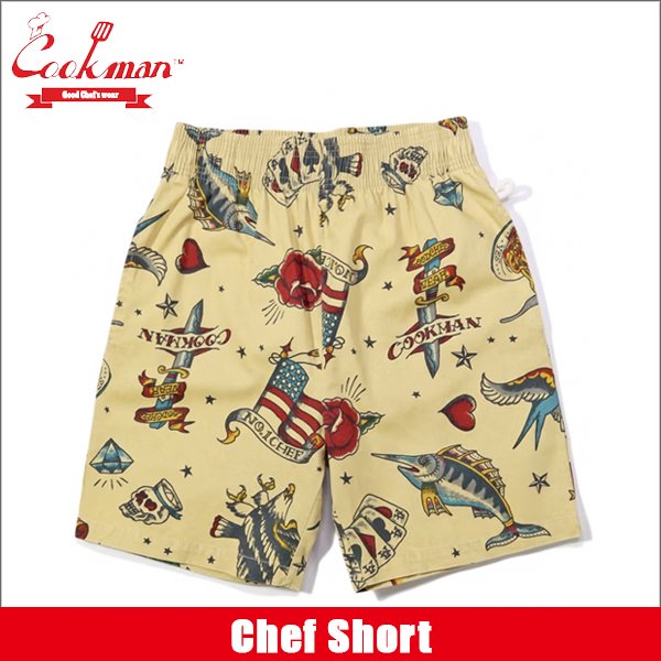 画像1: COOKMAN クックマン Chef ショーツ Old Tattoo BEIGE (1)