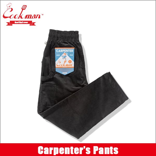 画像1: 【送料無料】COOKMAN クックマン Carpenter's パンツ Corduroy BLACK (1)