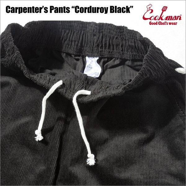 画像3: 【送料無料】COOKMAN クックマン Carpenter's パンツ Corduroy BLACK (3)