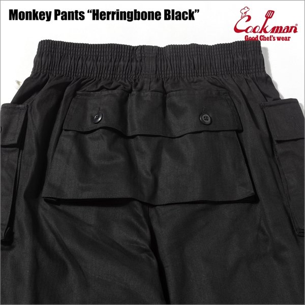 画像4: 【送料無料】COOKMAN クックマン Monkey パンツ Herringbone BLACK (4)