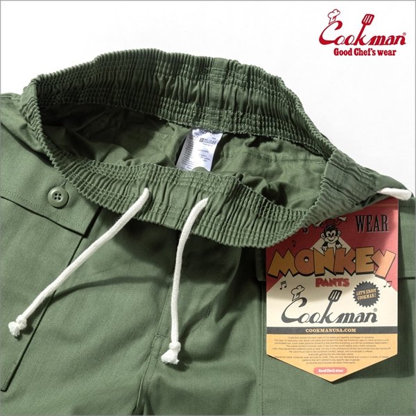 画像3: 【送料無料】COOKMAN クックマン Monkey パンツ Herringbone OLIVE (3)