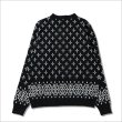 画像2: 【送料無料】COOKMAN クックマン Knitted Cardigan Bandanna Cross BLACK (2)