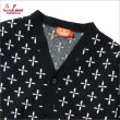 画像4: 【送料無料】COOKMAN クックマン Knitted Cardigan Bandanna Cross BLACK (4)