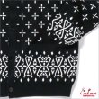 画像5: 【送料無料】COOKMAN クックマン Knitted Cardigan Bandanna Cross BLACK (5)