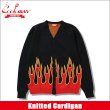 画像1: 【送料無料】COOKMAN クックマン Knitted Cardigan Flame BLACK (1)