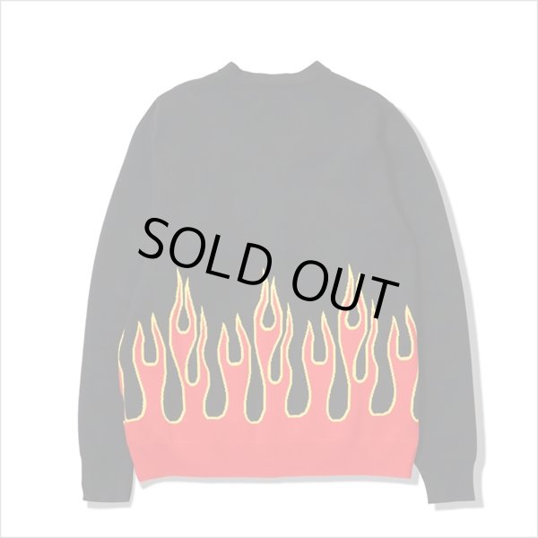 画像2: 【送料無料】COOKMAN クックマン Knitted Cardigan Flame BLACK (2)