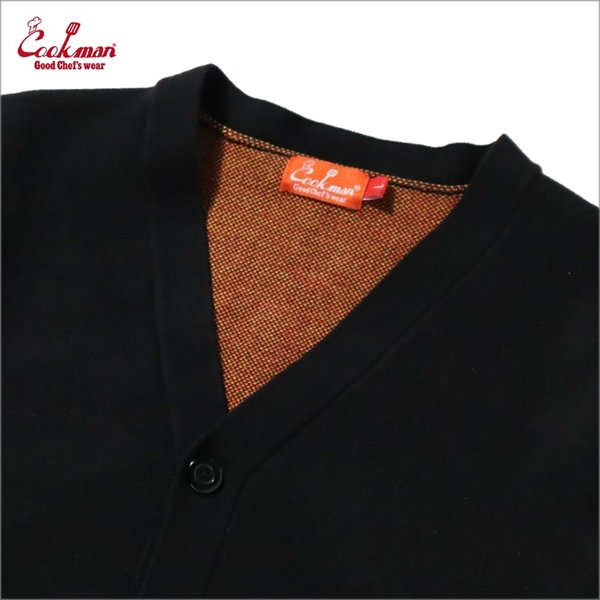 画像4: 【送料無料】COOKMAN クックマン Knitted Cardigan Flame BLACK (4)