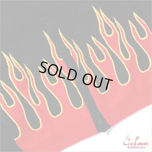 画像5: 【送料無料】COOKMAN クックマン Knitted Cardigan Flame BLACK (5)