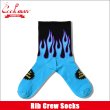 画像1: COOKMAN クックマン Rib Crew Socks Flame BLACK/BLUE (1)