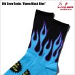 画像2: COOKMAN クックマン Rib Crew Socks Flame BLACK/BLUE (2)