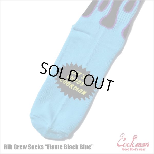 画像3: COOKMAN クックマン Rib Crew Socks Flame BLACK/BLUE (3)
