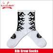 画像1: COOKMAN クックマン Rib Crew Socks Afterburner WHITE/BLACK (1)