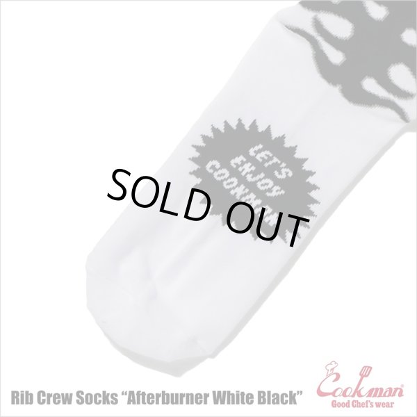 画像3: COOKMAN クックマン Rib Crew Socks Afterburner WHITE/BLACK (3)