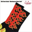 画像2: COOKMAN クックマン Rib Crew Socks Afterburner BLACK/RED (2)