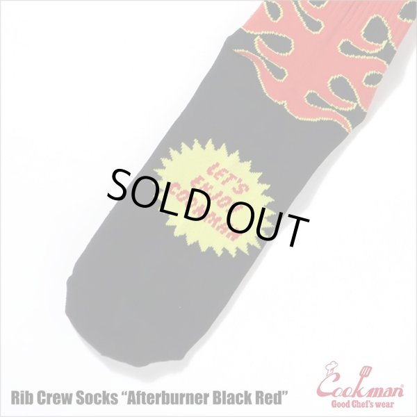 画像3: COOKMAN クックマン Rib Crew Socks Afterburner BLACK/RED (3)