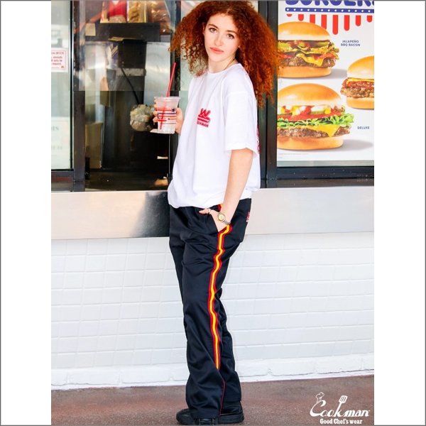 画像6: 【送料無料】COOKMAN クックマン Semiwide Chef パンツ Wienerschnitzel Side Line BLACK (6)
