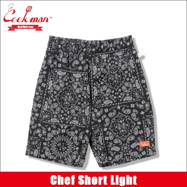 画像1: 【送料無料】COOKMAN クックマン Chef ショーツ Light Paisley BLACK (1)