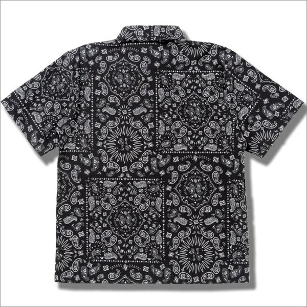 画像2: 【送料無料】COOKMAN クックマン S/Sワークシャツ Light Paisley BLACK (2)