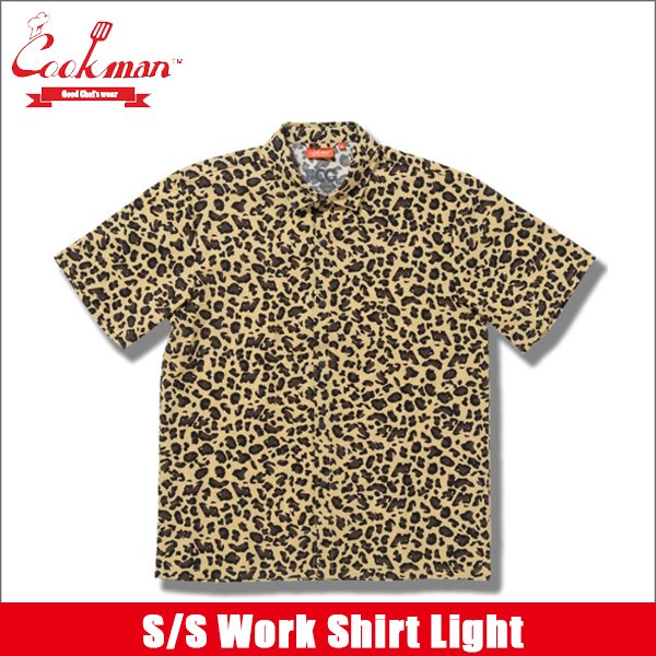 画像1: 【送料無料】COOKMAN クックマン S/Sワークシャツ Light Leopard BEIGE (1)