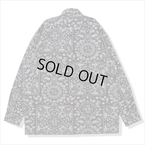 画像2: 【送料無料】COOKMAN クックマン L/Sワークシャツ Paisley BLACK (2)