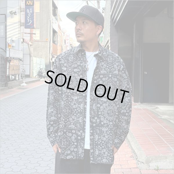 画像3: 【送料無料】COOKMAN クックマン L/Sワークシャツ Paisley BLACK (3)