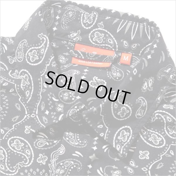 画像4: 【送料無料】COOKMAN クックマン L/Sワークシャツ Paisley BLACK (4)