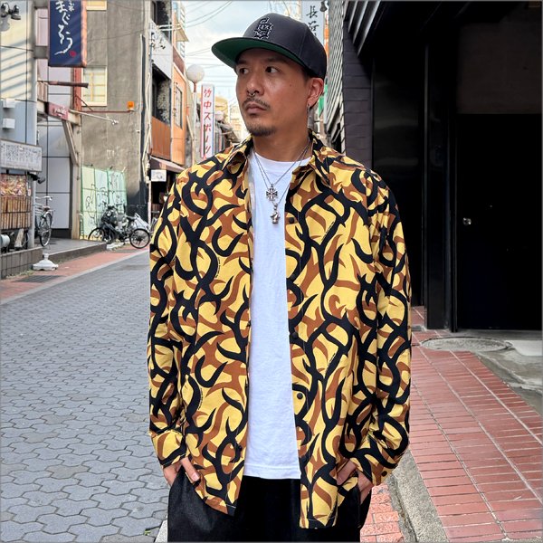 画像3: 【送料無料】COOKMAN クックマン L/Sワークシャツ Tribal Camo BEIGE (3)