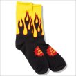 画像2: COOKMAN クックマン Rib Crew Socks Flame Black Yellow (2)