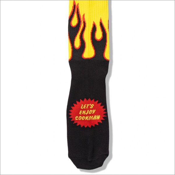 画像3: COOKMAN クックマン Rib Crew Socks Flame Black Yellow (3)
