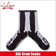 画像1: COOKMAN クックマン Rib Crew Socks Bone Black (1)