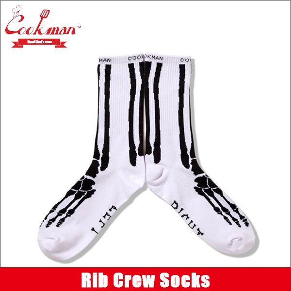 画像1: COOKMAN クックマン Rib Crew Socks Bone White (1)