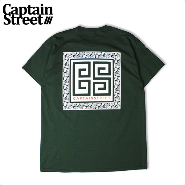 画像1: 【30%OFF】CAPTAIN STREET Paisley RMN Tシャツ GREEN キャプテンストリート (1)