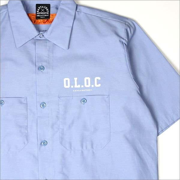 画像4: 【50%OFF】CAPTAIN STREET O.L.O.C S/Sワークシャツ L.BLUE キャプテンストリート (4)