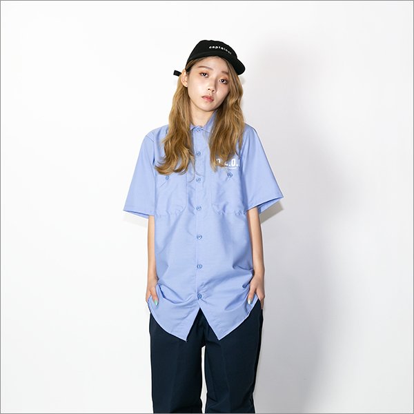 画像6: 【50%OFF】CAPTAIN STREET O.L.O.C S/Sワークシャツ L.BLUE キャプテンストリート (6)