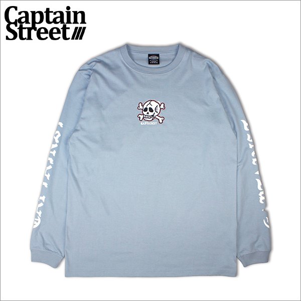 画像1: 【20％OFF】CAPTAIN STREET Skull L/S Tシャツ ACID BLUE キャプテンストリート (1)