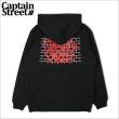 画像1: 【20％OFF】【送料無料】CAPTAIN STREET Wall P/Oパーカー BLACK キャプテンストリート (1)