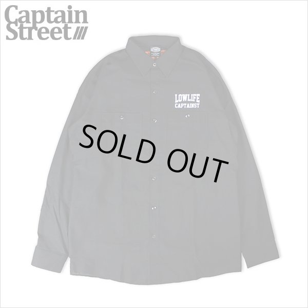 画像1: 【50％OFF】CAPTAIN STREET LOW LIFE L/S ワークシャツ BLACK キャプテンストリート (1)