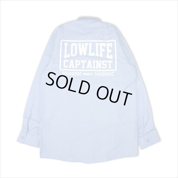 画像2: 【50％OFF】CAPTAIN STREET LOW LIFE L/S ワークシャツ L.BLUE キャプテンストリート (2)