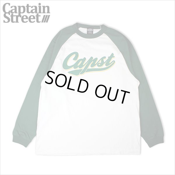 画像1: 【20％OFF】CAPTAIN STREET Script Raglan L/S Tシャツ GREEN キャプテンストリート (1)