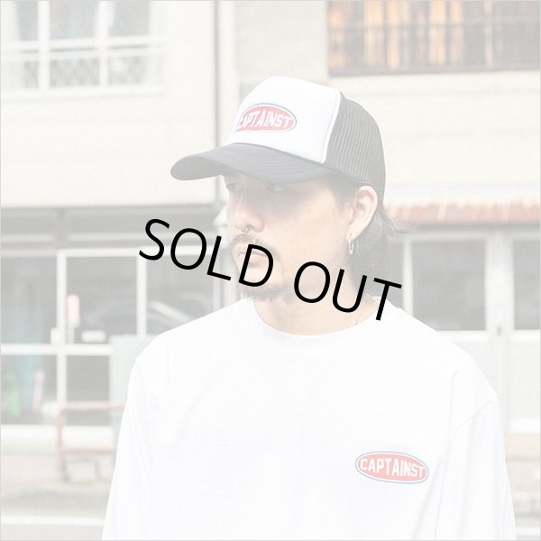 画像2: 【20％OFF】CAPTAIN STREET Oval Logo メッシュキャップ BLACK/WHITE キャプテンストリート (2)