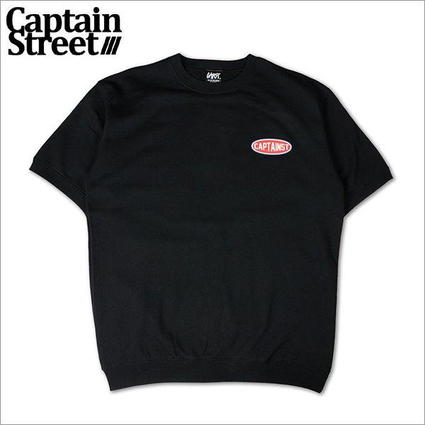 画像1: 【送料無料】CAPTAIN STREET Oval Logo スウェットTシャツ BLACK キャプテンストリート (1)