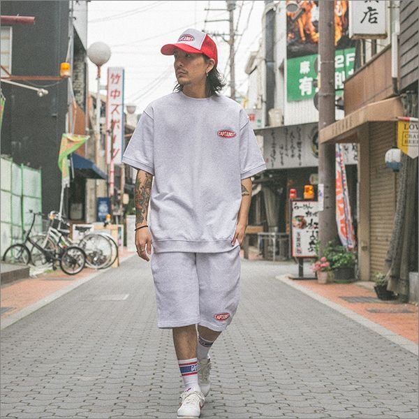 画像3: 【20%OFF】【送料無料】CAPTAIN STREET Oval Logo スウェットTシャツ ASH キャプテンストリート (3)