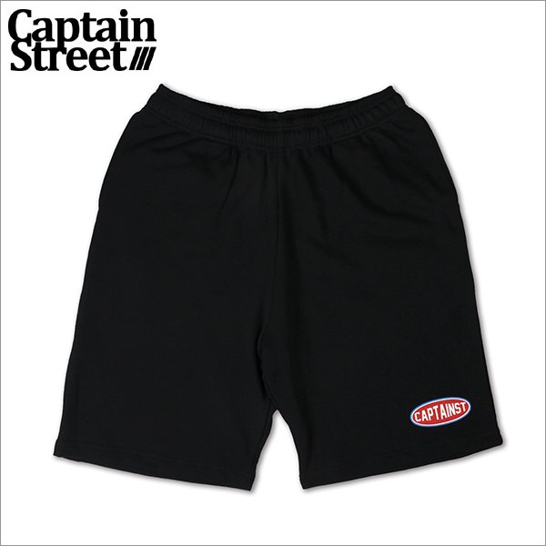 画像1: 【送料無料】CAPTAIN STREET Oval Logo スウェットショーツ BLACK キャプテンストリート (1)