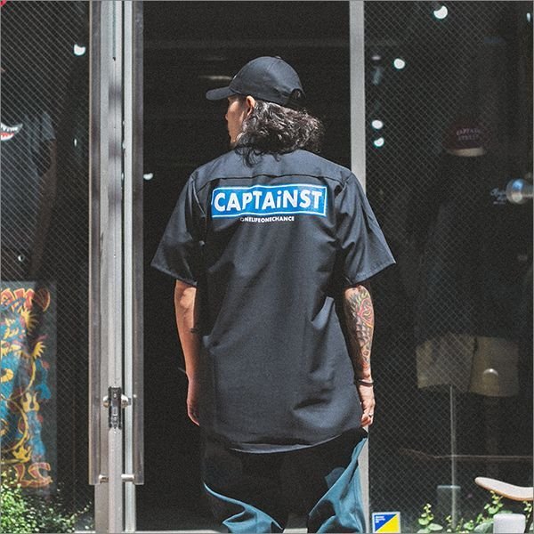 画像4: 【20%OFF】【送料無料】CAPTAIN STREET RS S/Sワークシャツ BLACK キャプテンストリート (4)