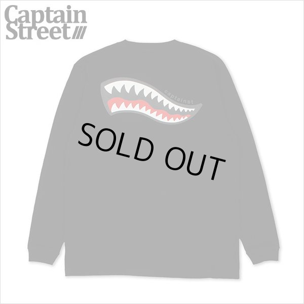 画像1: CAPTAIN STREET Shark Mouth L/S Tシャツ BLACK キャプテンストリート (1)